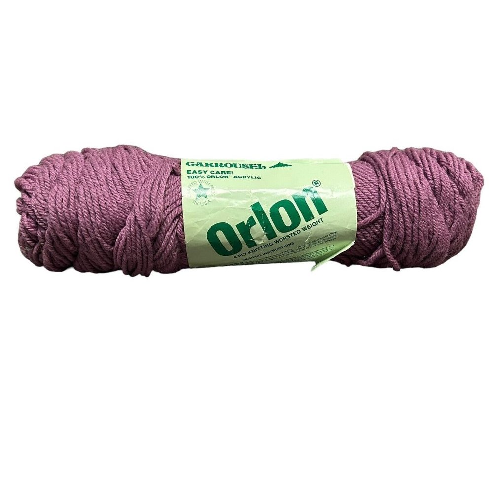 Vintage Carrousel Orlon 4 Ply Worsted Acrylic Yarn Cactus Flower 167 Purple